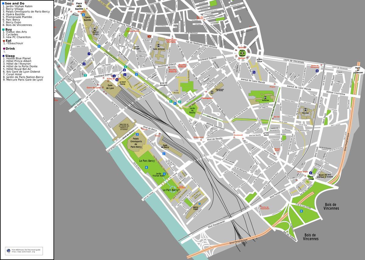 Karte 12 arrondissement (Paris