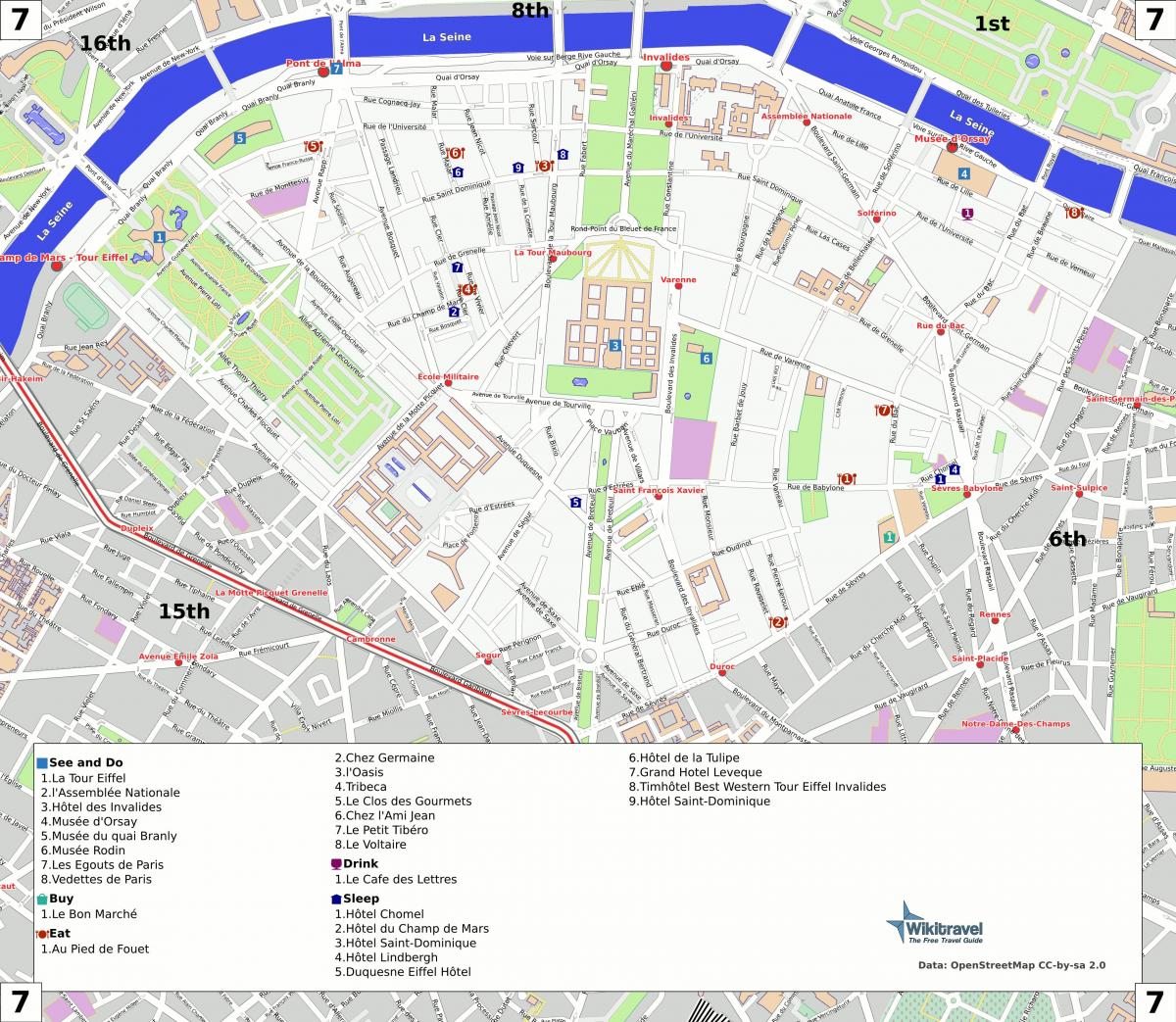 Karte 7th arrondissement (Paris