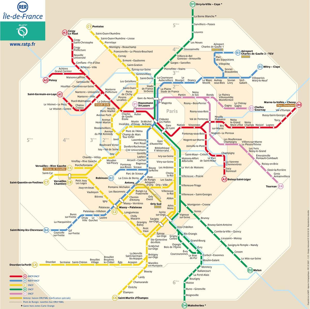 Karte RER A