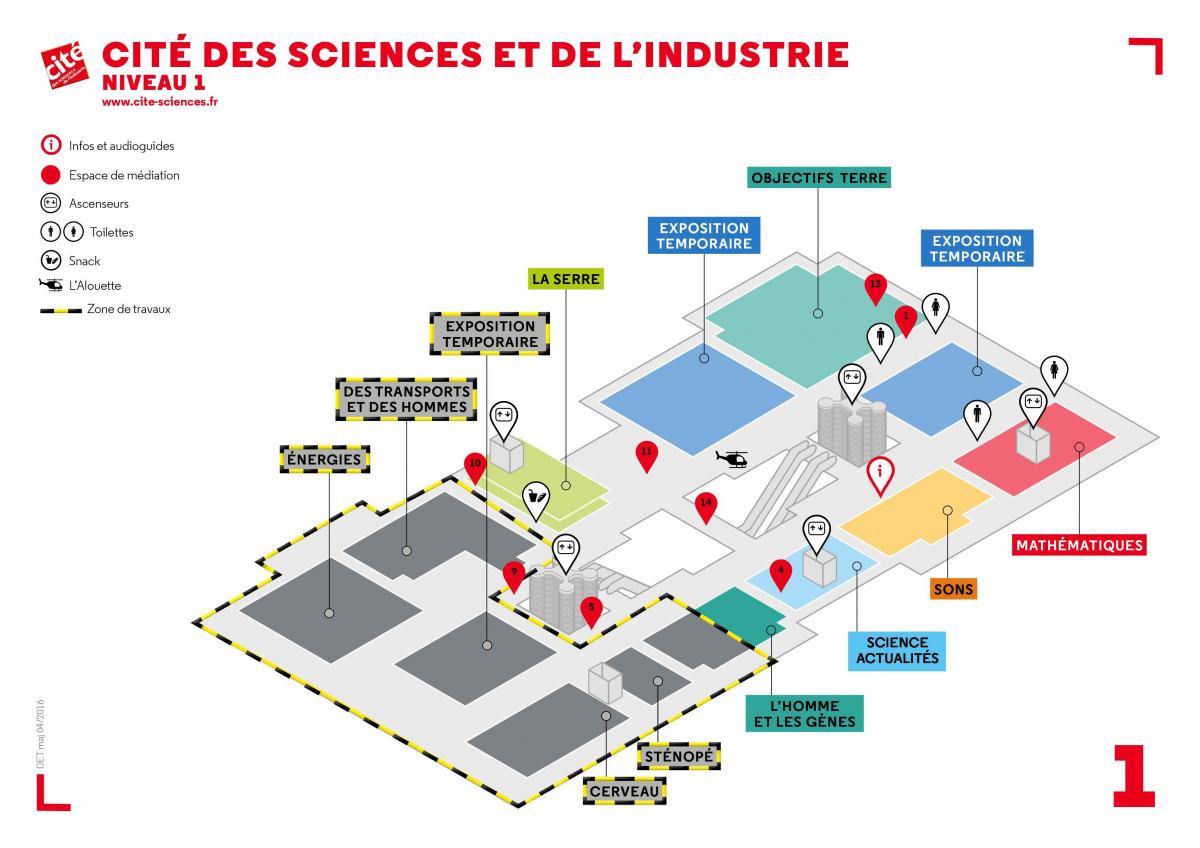 Karte Cité des Sciences et de l ' Industrie 1. Līmenis