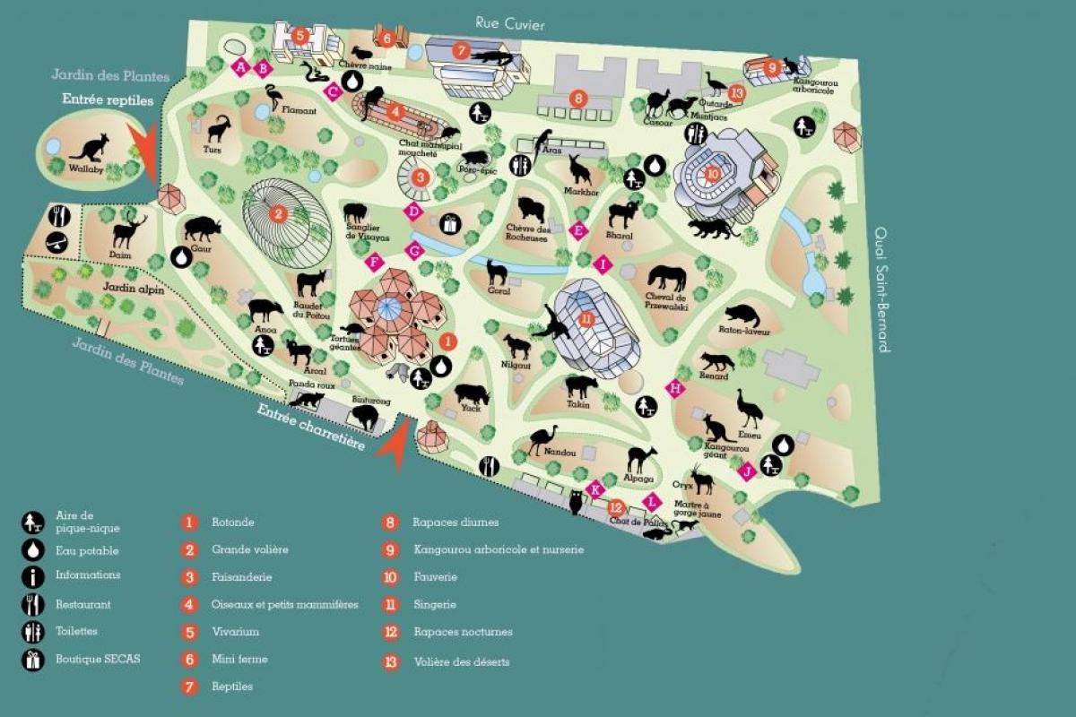 Karte Ménagerie du Jardin des Plantes
