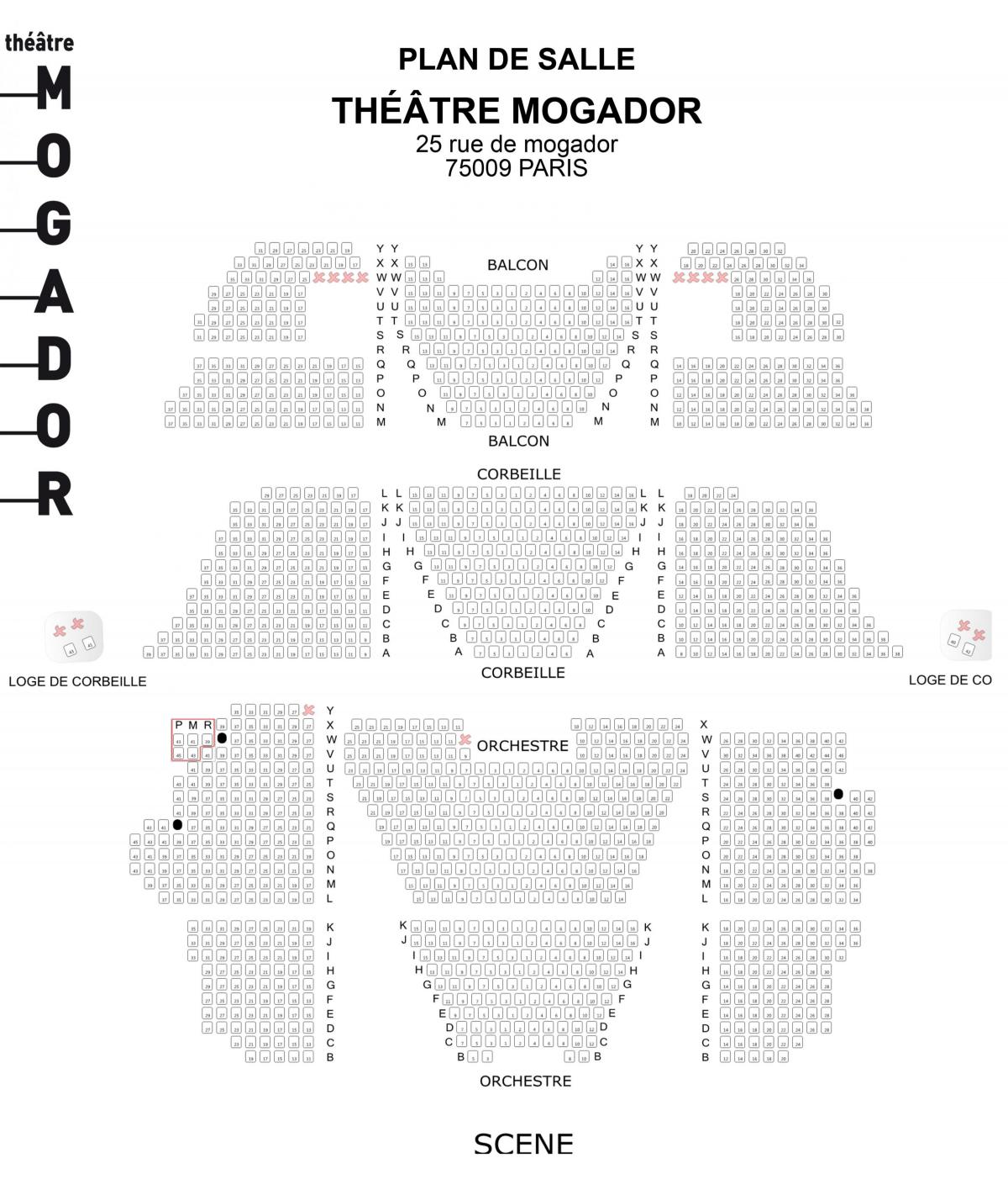 Karte Théâtre Mogador