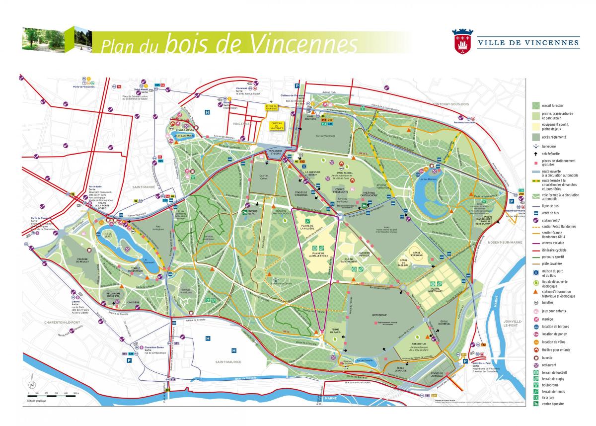 Karte Bois de Vincennes