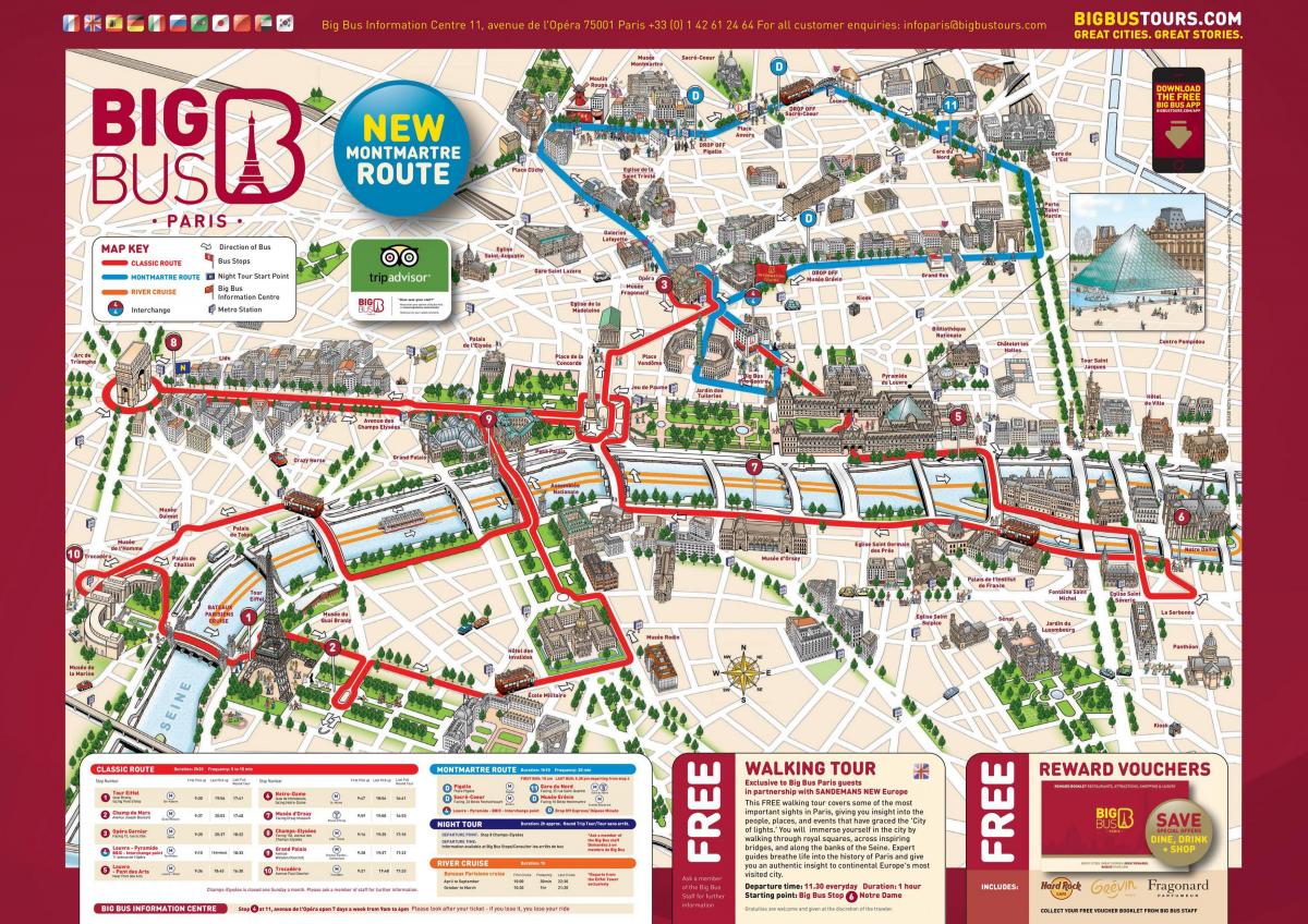 Karte Big Bus Paris
