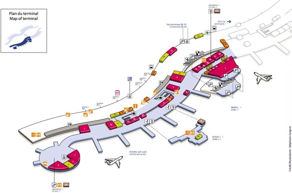 Karte CDG airport terminal 2A
