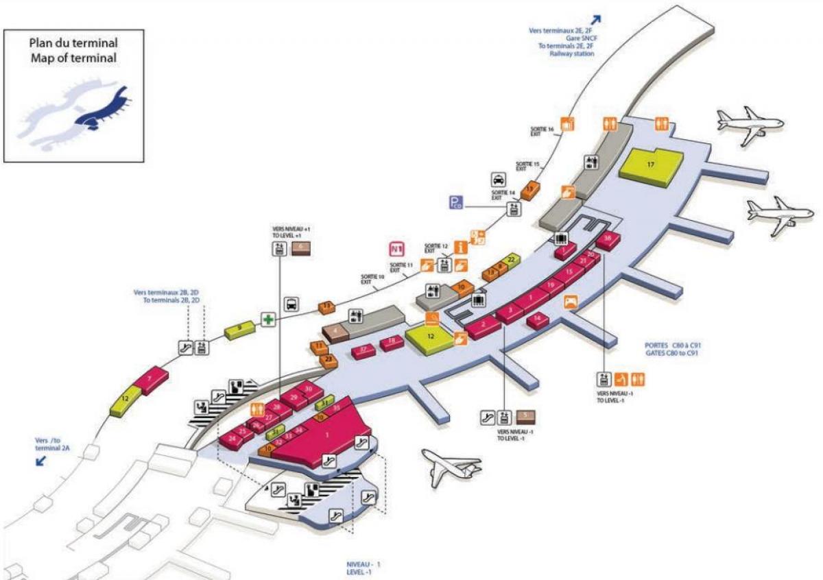 Karte CDG airport terminal 2C