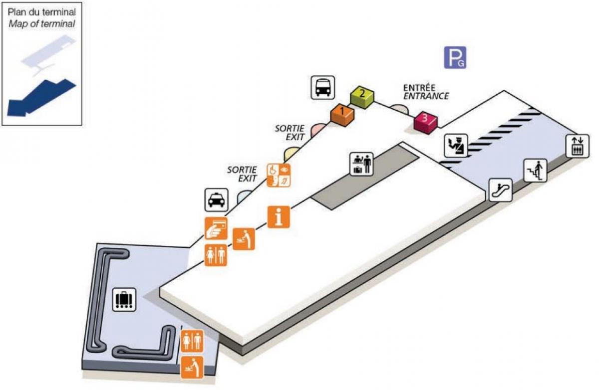 Karte CDG lidostas termināls 2G