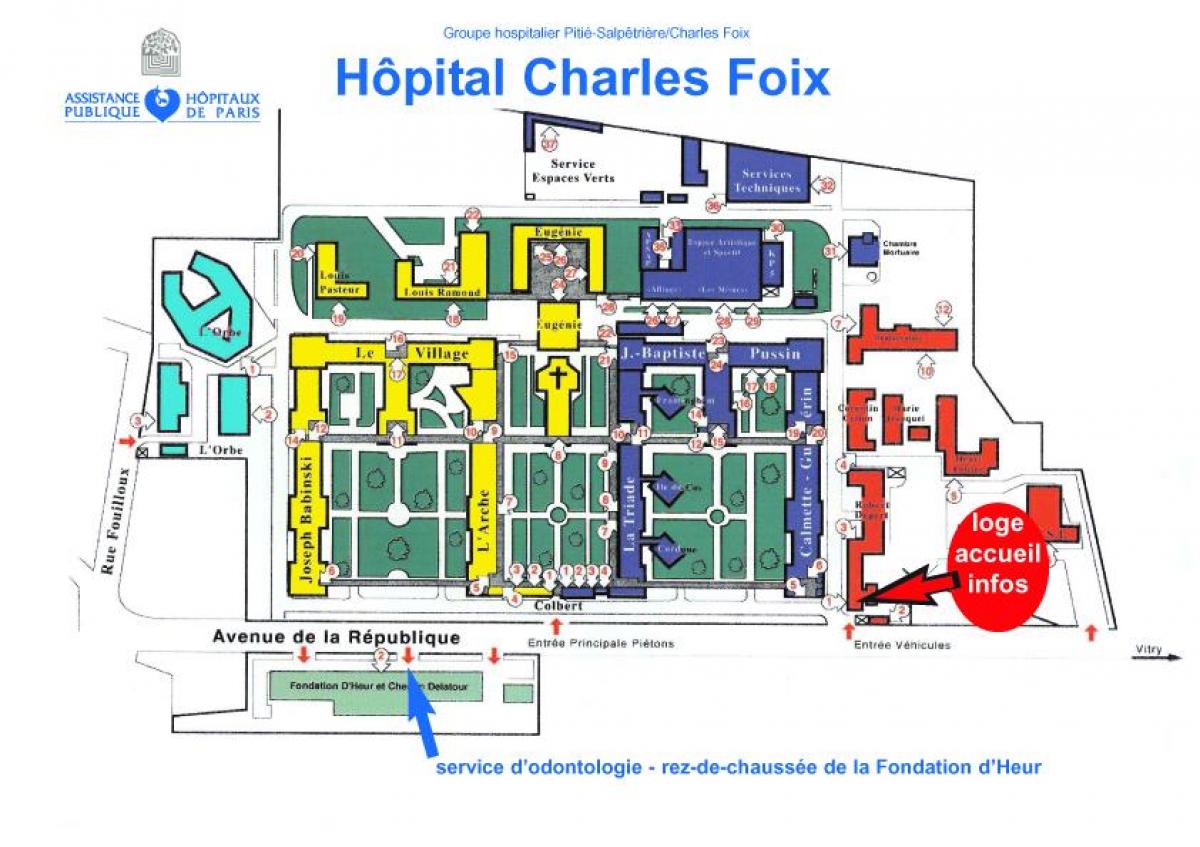 Karte Charles-Foix slimnīcā