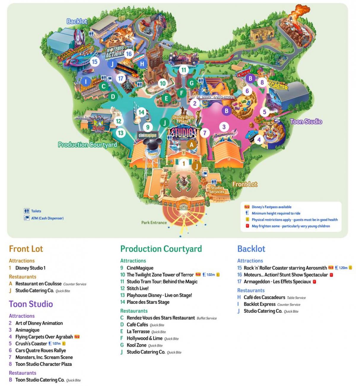 Karte Disney Studios