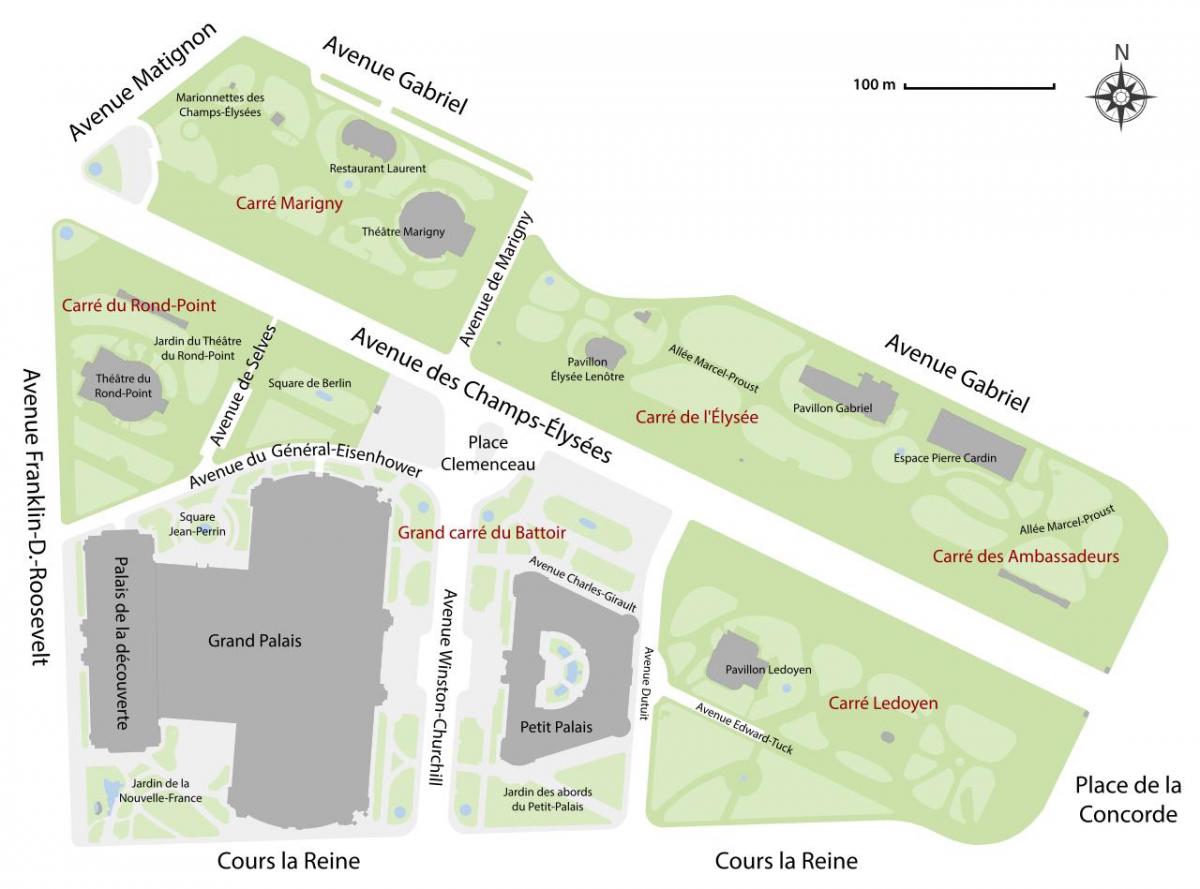Karte Jardin des Champs-Élysées