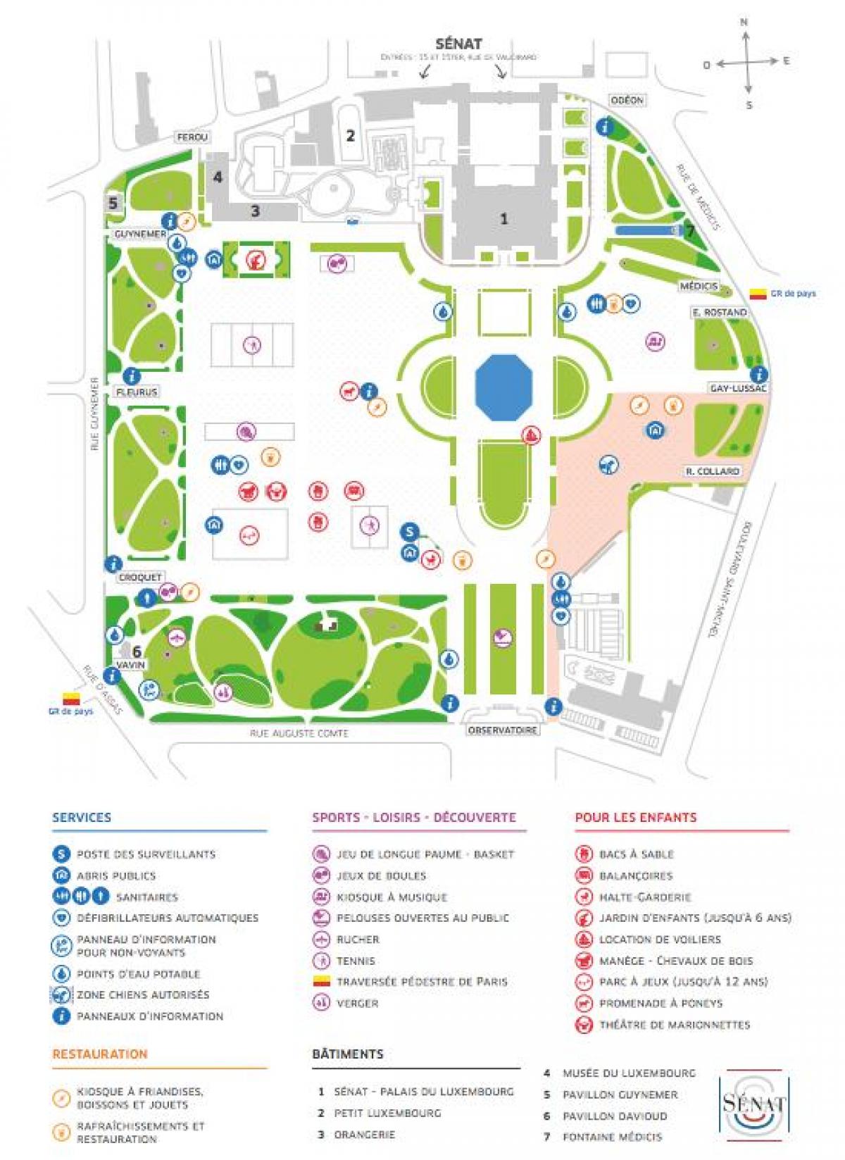 Karte Jardin du Luxembourg