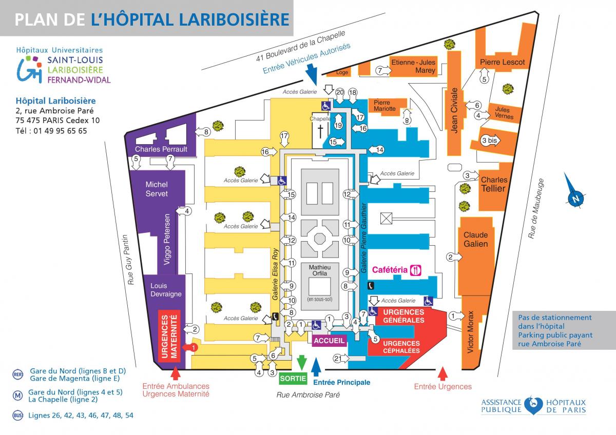 Karte Lariboisiere slimnīcā