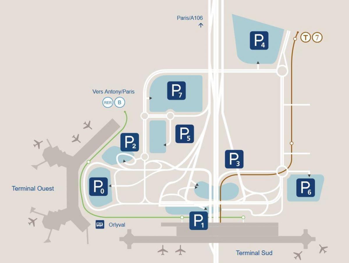 Karte Orly lidostas autostāvvieta