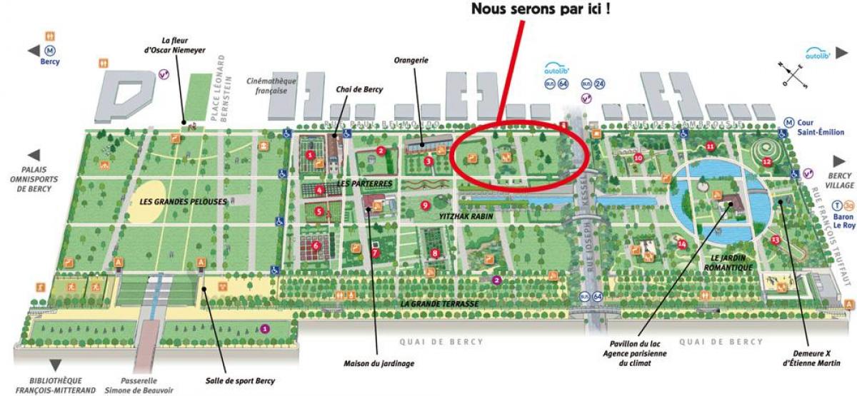Karte Parc de Bercy