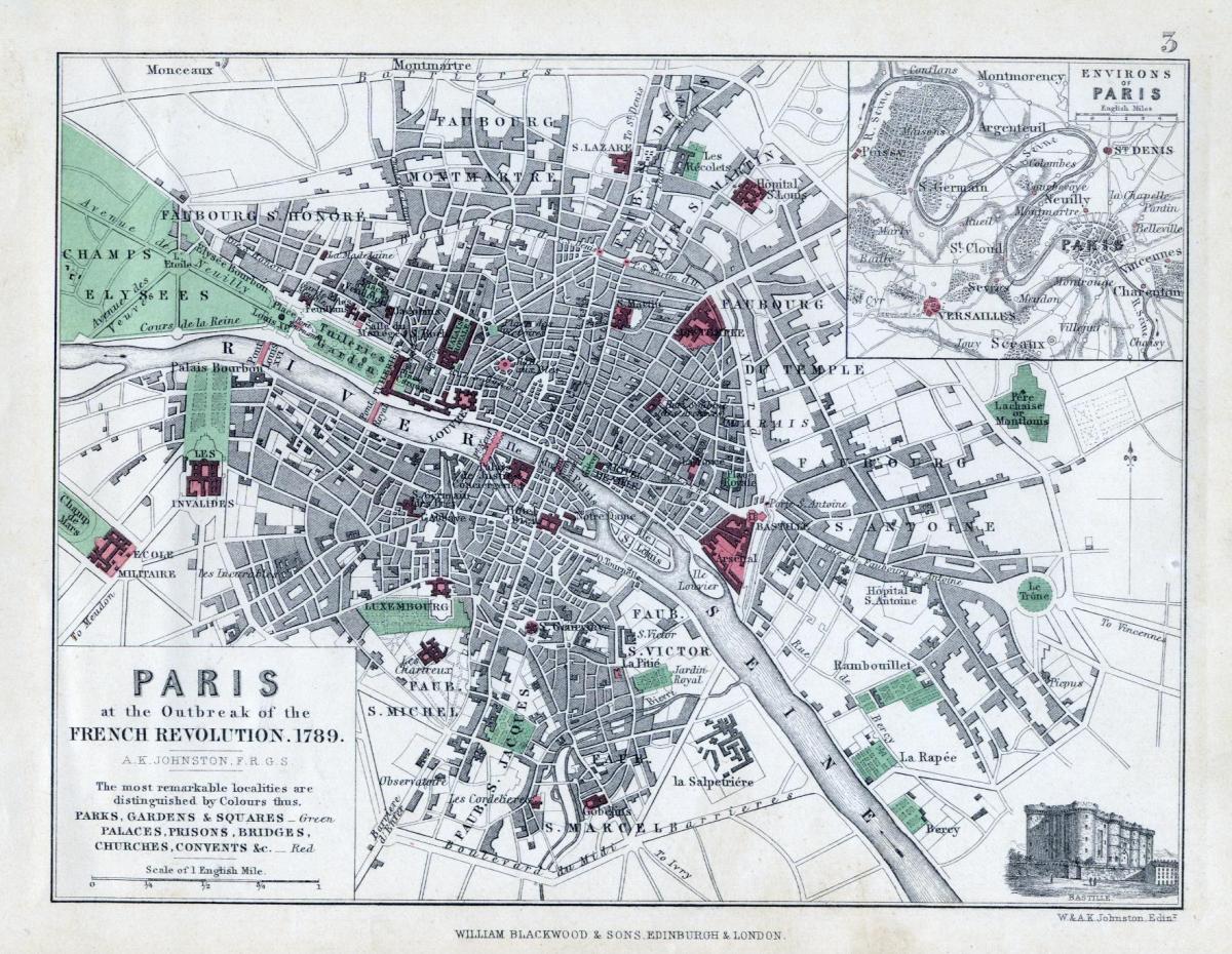 Karte Parīzes 1789