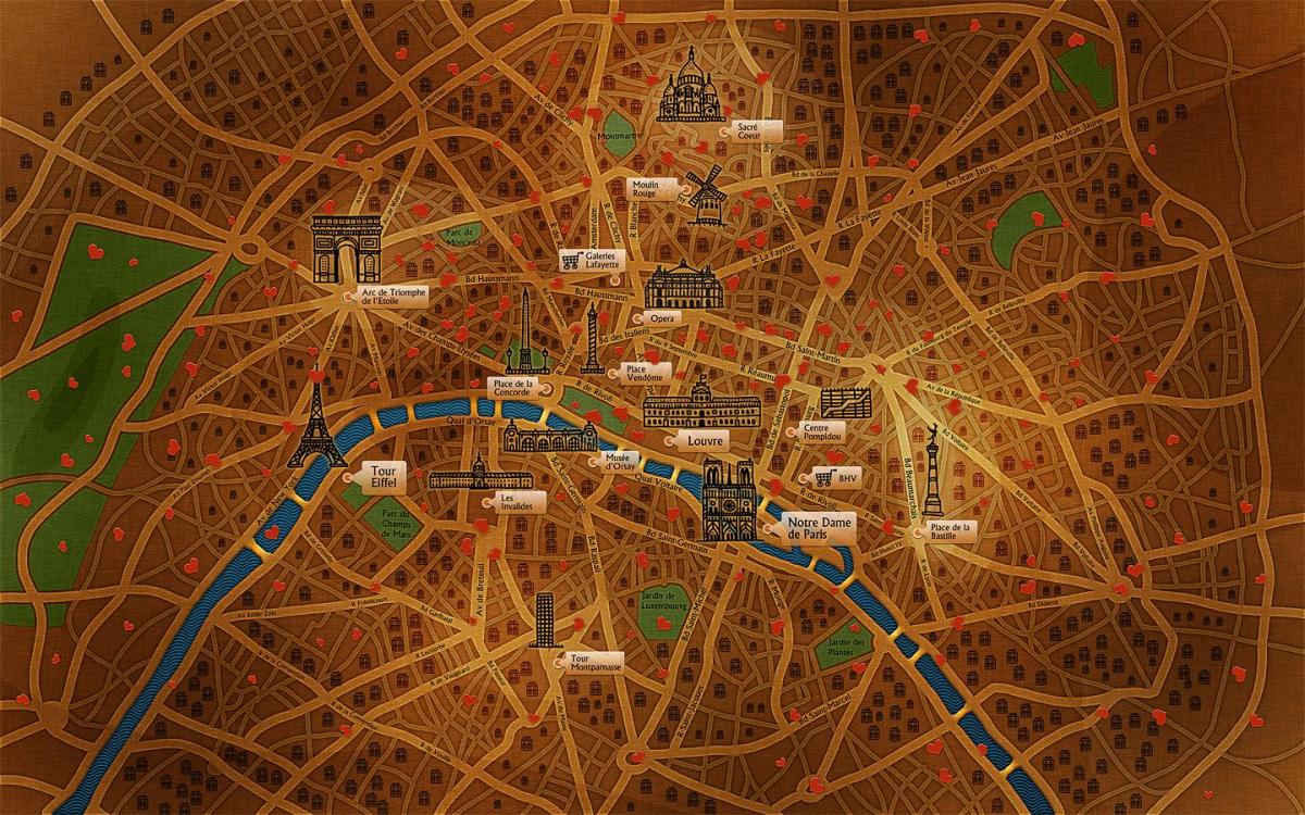 Karte Parīzes tapetes