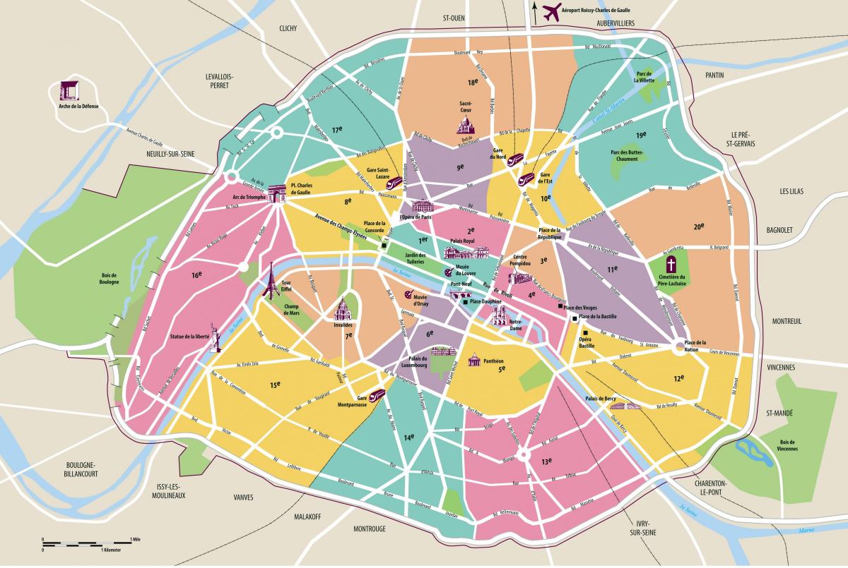 Karte Parīzes intramural