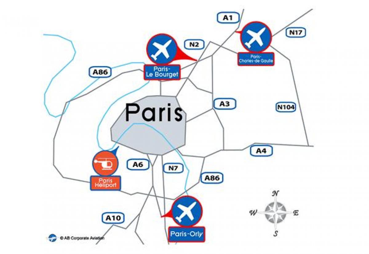 Karte Parīzes lidosta