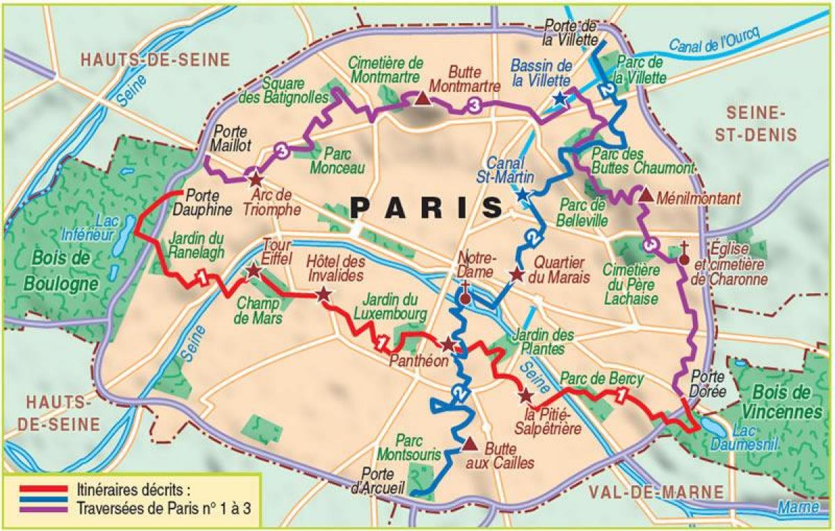 Karte Parīzē, pārgājieni