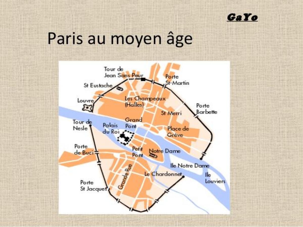 Karte Parīzes Viduslaikos