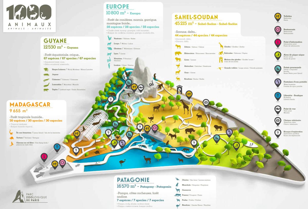 Karte Parīzes Zoological Park