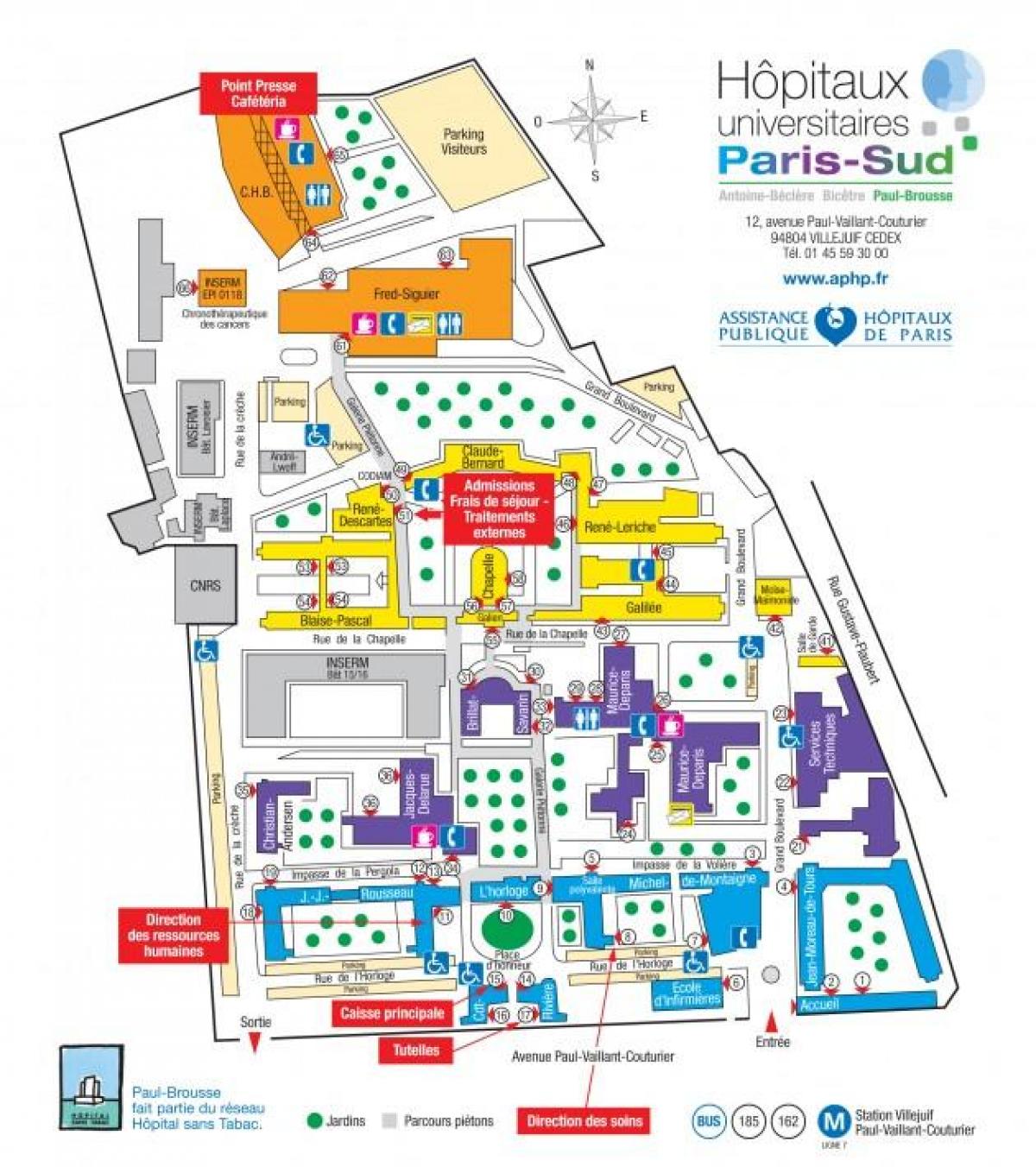 Karte Paul-Brousse slimnīcā