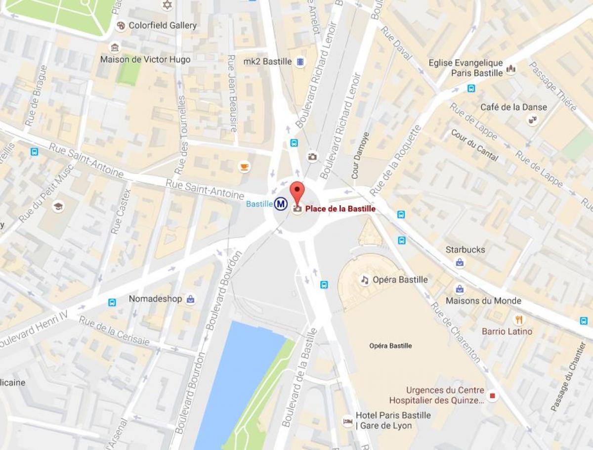Karte Place de la Bastille