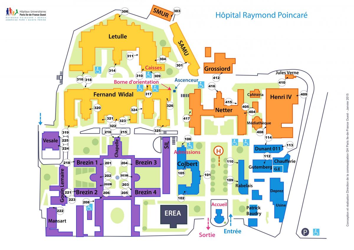 Karte Raimonds-Poincaré slimnīcā