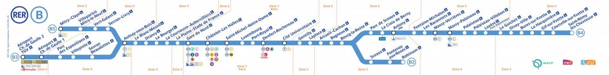 Karte RER B