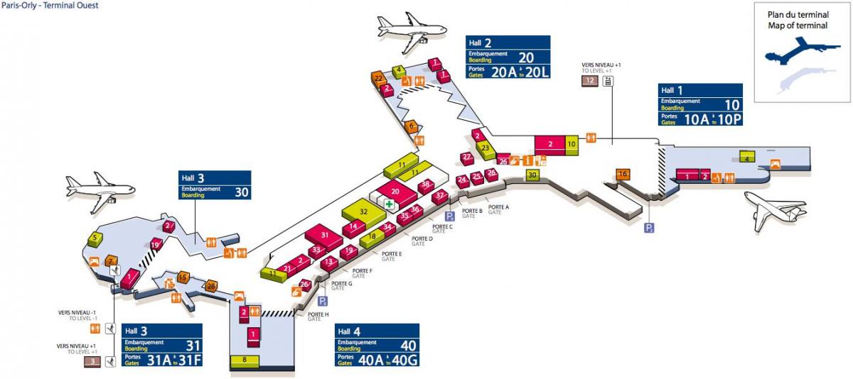Karte Rietumu Orly lidosta
