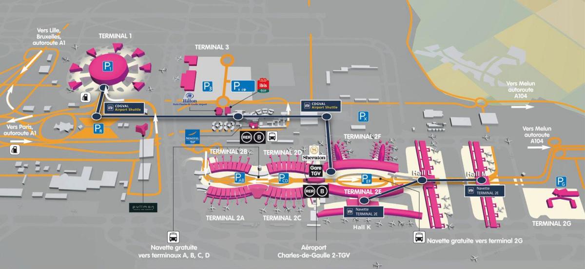 Karte Roissy lidostas
