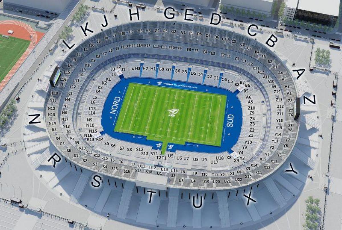 Karte Stade de France Regbija