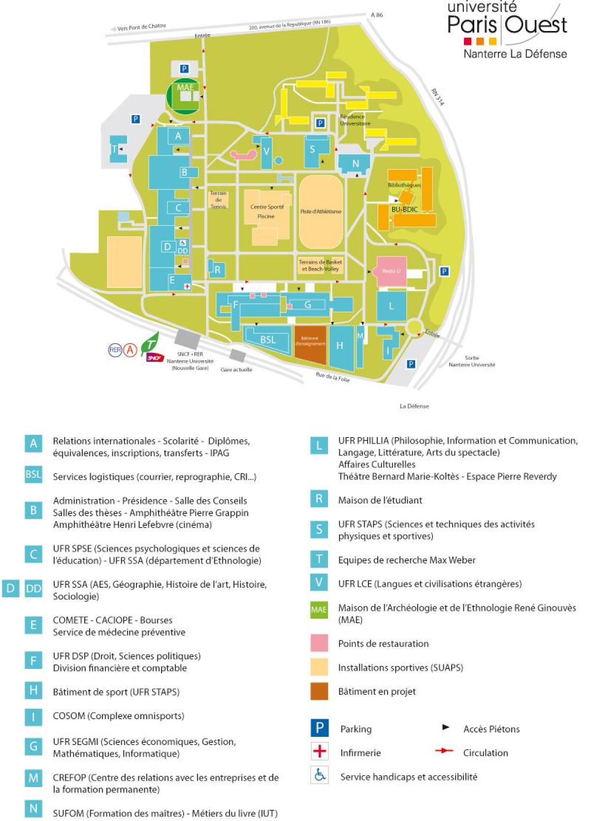 Karte Universitātes Nanterre