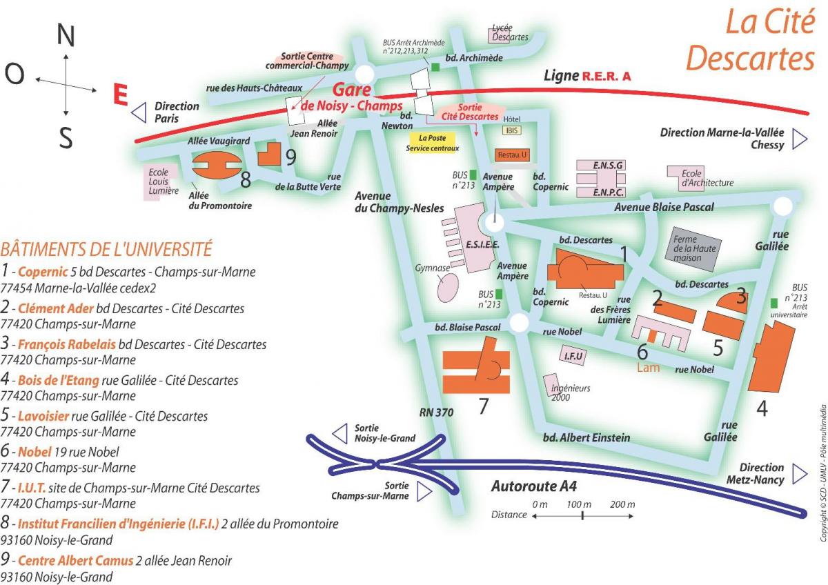 Karte Univesity Parīzes Dekarta
