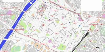 Karte 15th arrondissement (Paris