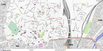 Karte 18th arrondissement (Paris