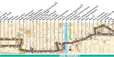 Karte, autobusu Parīzē līnijas 95