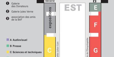 Karte Bibliothčque nationale de France - 1. stāvā