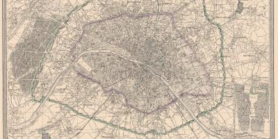 Karte Parīzes 1850