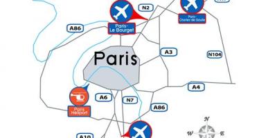 Karte Parīzes lidosta