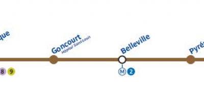 Karte Parīzes metro līnija, 11