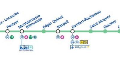 Karte Parīzes metro līnija 6