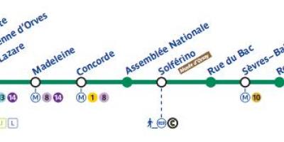 Karte Parīzes metro līnijas 12