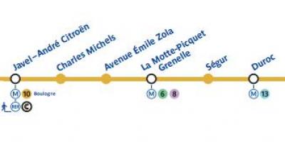 Karte Parīzes metro līnija 10