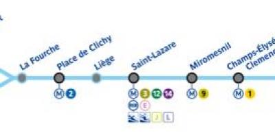 Karte Parīzes metro līniju 13
