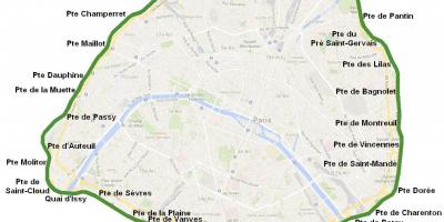 Karte no Pilsētas vārtus Parīzes