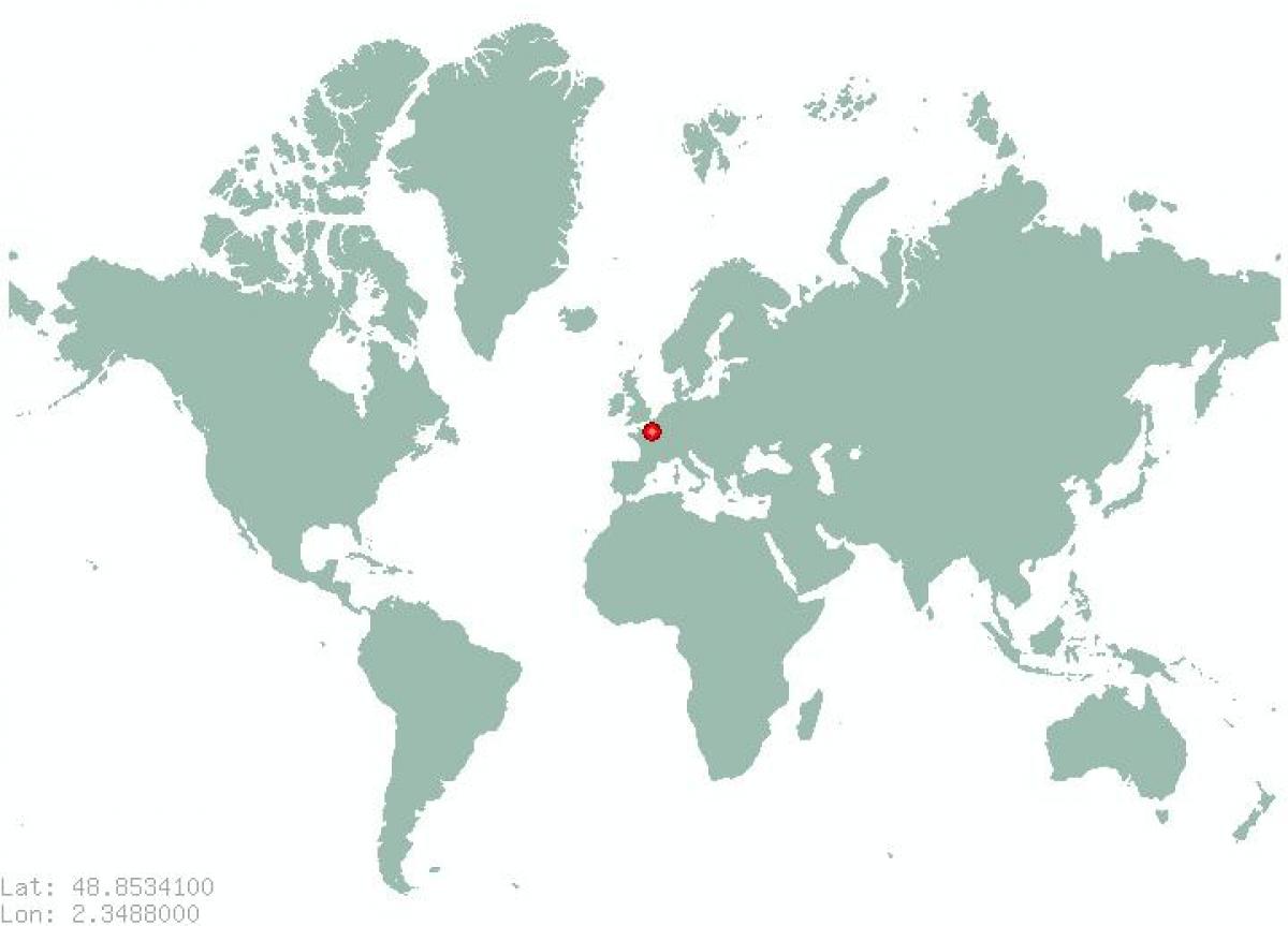 Karte no parīzes uz Pasaules kartes